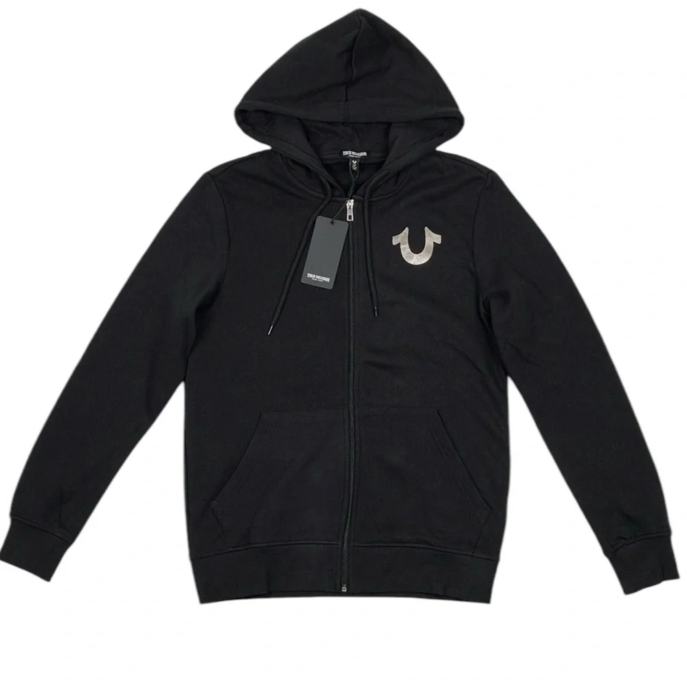 True Religion Zip Hoodie City Buddha Black Sweatshirt NWT